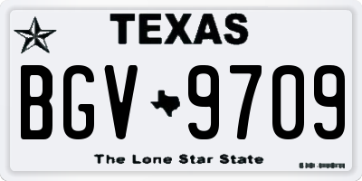 TX license plate BGV9709
