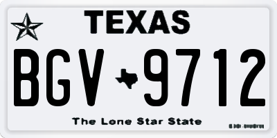 TX license plate BGV9712