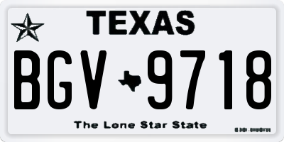 TX license plate BGV9718