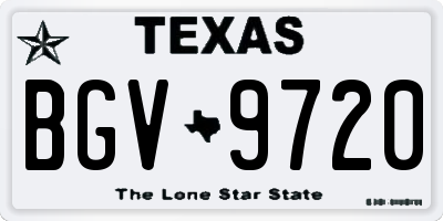 TX license plate BGV9720