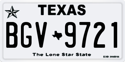 TX license plate BGV9721