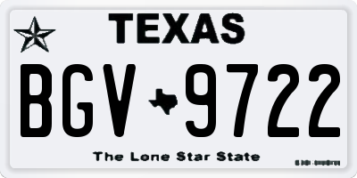 TX license plate BGV9722