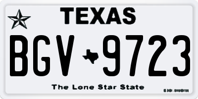 TX license plate BGV9723