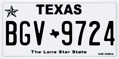TX license plate BGV9724