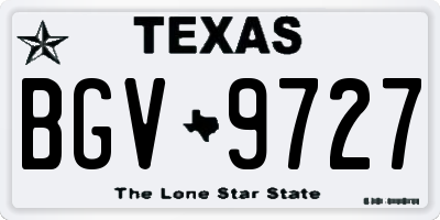 TX license plate BGV9727