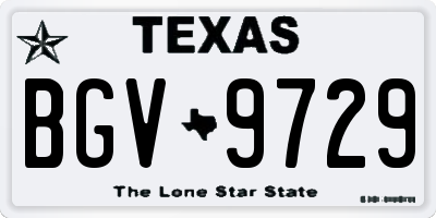 TX license plate BGV9729