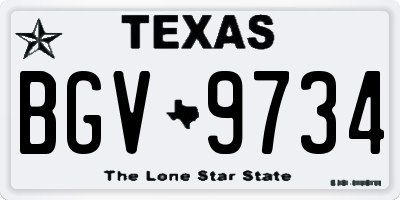 TX license plate BGV9734