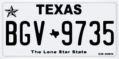 TX license plate BGV9735