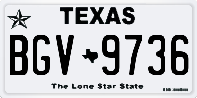 TX license plate BGV9736