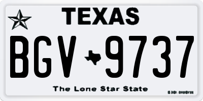 TX license plate BGV9737