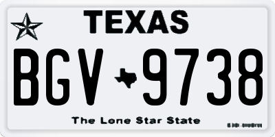 TX license plate BGV9738