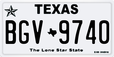 TX license plate BGV9740