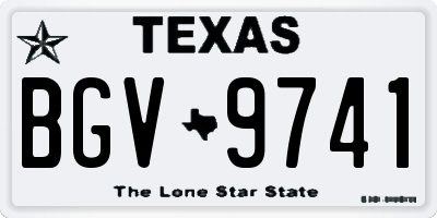 TX license plate BGV9741