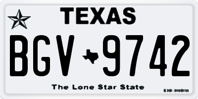 TX license plate BGV9742