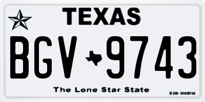 TX license plate BGV9743
