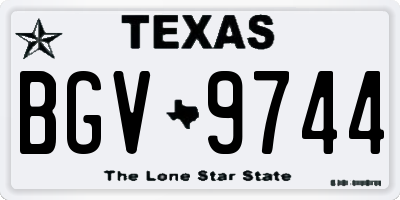 TX license plate BGV9744