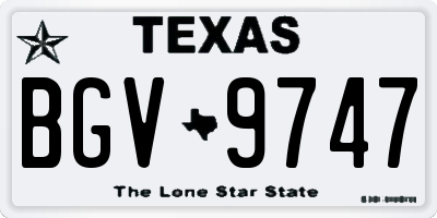 TX license plate BGV9747