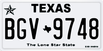 TX license plate BGV9748