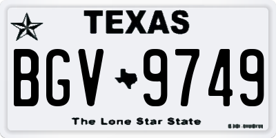 TX license plate BGV9749
