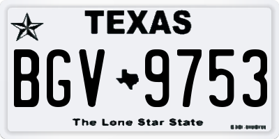 TX license plate BGV9753