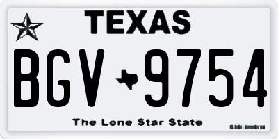 TX license plate BGV9754