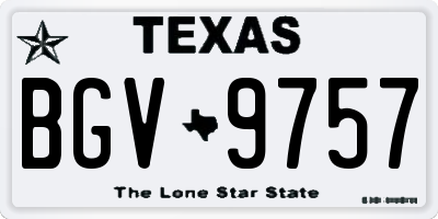 TX license plate BGV9757