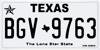 TX license plate BGV9763