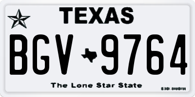 TX license plate BGV9764