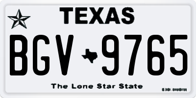 TX license plate BGV9765