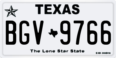 TX license plate BGV9766