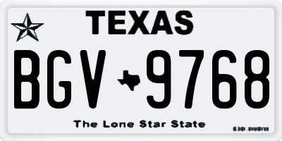 TX license plate BGV9768