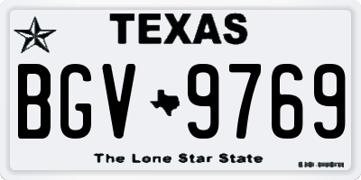 TX license plate BGV9769