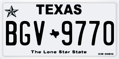 TX license plate BGV9770