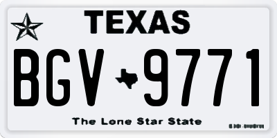TX license plate BGV9771