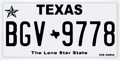 TX license plate BGV9778