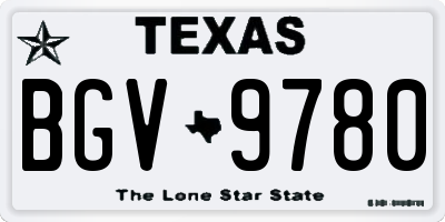 TX license plate BGV9780