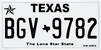TX license plate BGV9782