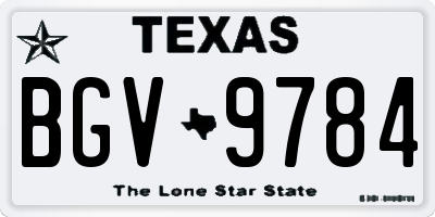 TX license plate BGV9784