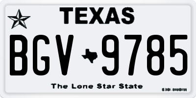 TX license plate BGV9785