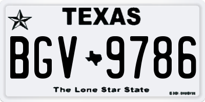TX license plate BGV9786