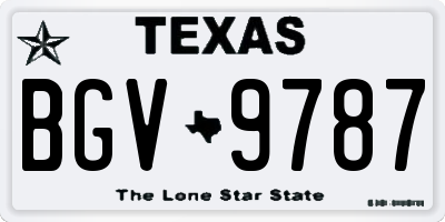 TX license plate BGV9787