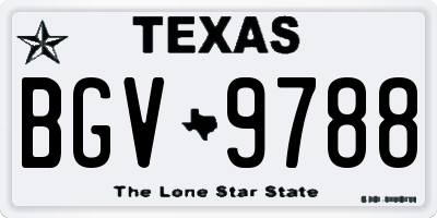 TX license plate BGV9788