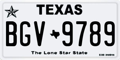 TX license plate BGV9789