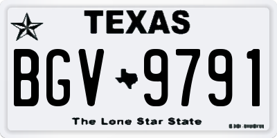 TX license plate BGV9791