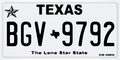 TX license plate BGV9792