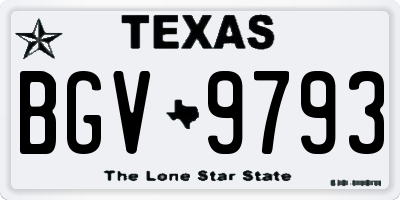 TX license plate BGV9793