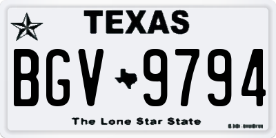 TX license plate BGV9794