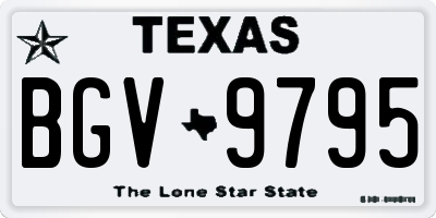 TX license plate BGV9795