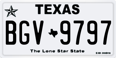 TX license plate BGV9797