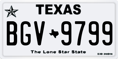 TX license plate BGV9799